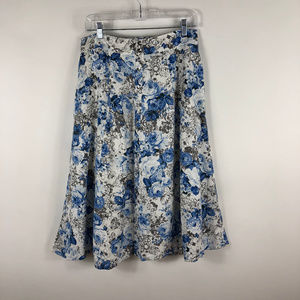 NEW Grace Elements Floral Skirt Size 6 Linen Blend